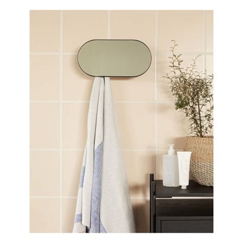 Towel Rack Mirror Black Hübsch Design Adult