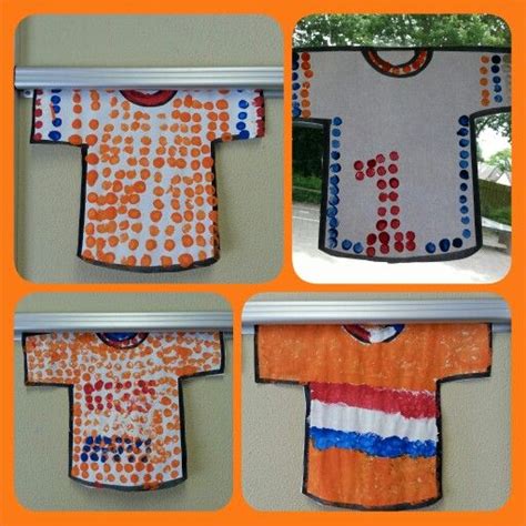 Check dan de aparte pagina voor alle info. Wk t-shirtjes knutselen. Van papier en dan tamponeren met ...