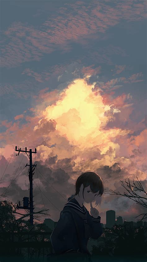 Anime Sunset View Wallpaper