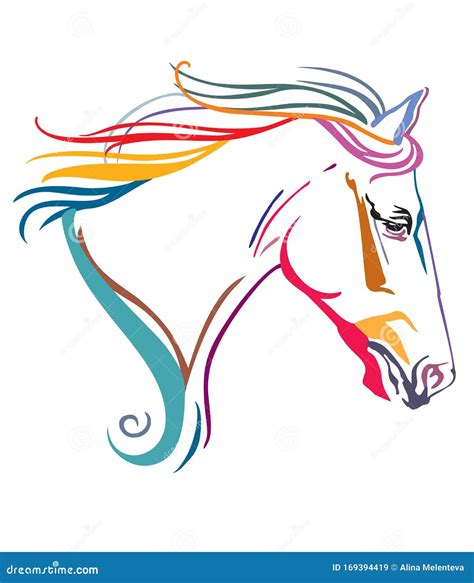 Colorful Decorative Horse 14 Stock Vector Illustration Of Outline