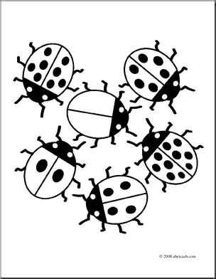 Some pictures depict ladybugs in realistic settings, while some others show the animated version. six little ladybugs coloring pages
