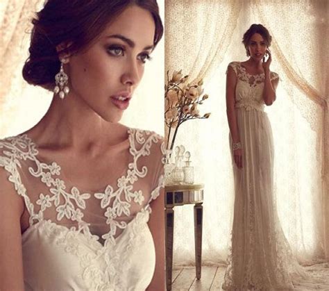 vintage sheer wedding dress backless lace beach by lovebirdsbakery irische hochzeitskleider