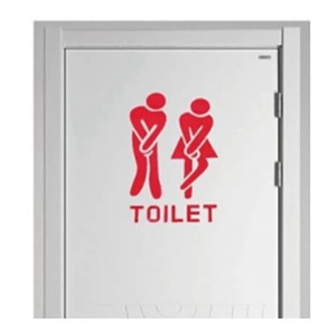 Buy Funny Toilet Door Sign Sticker Door Decal Bathroom