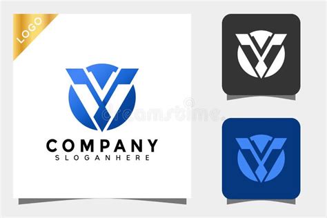 Abstract Letter V Circle Modern Logo Designs Vector Illustration Stock