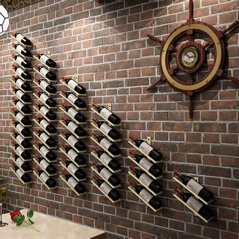Wine Rack Metal Wall Wine Bottle Holder Mounted For Home And Etsy