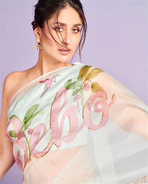 Kareena Kapoor Wears A Personalized Bebo Sheer Saree As She Promotes Her Upcoming Movie With