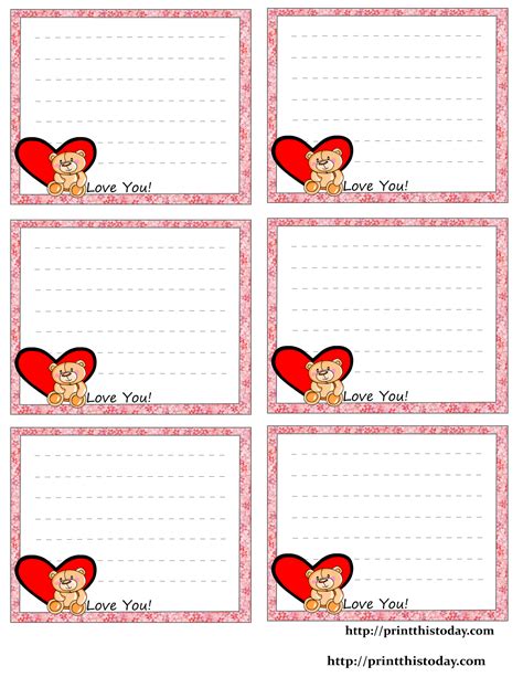 Printable Love Notes