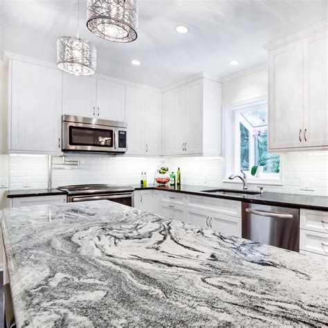 This Silver Cloud Granite Kitchen Island Countertop Makes Quite An