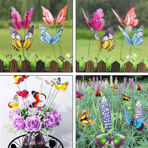 Butterfly Stakes 50pcs 7cm Garden Butterfly Stakes Decor Outdoor Yard