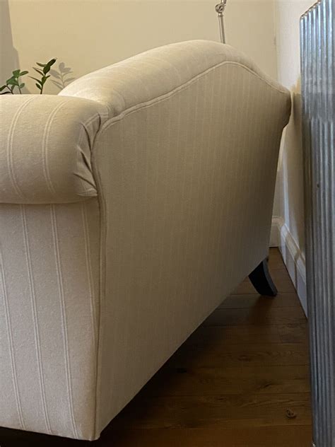 Laura Ashley Gloucester Sofa 2 Seater In Linen Stripe Natural 165 Cm