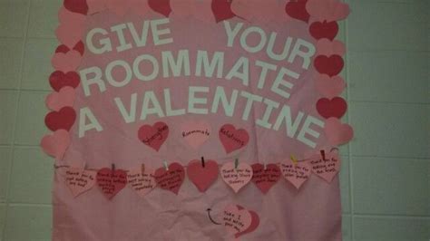 ra social bulletin board give your roommate a valentine valentine roommate residence hall