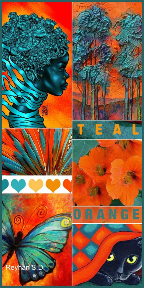 Teal And Orange By Reyhan Sd Color Collage Color Schemes
