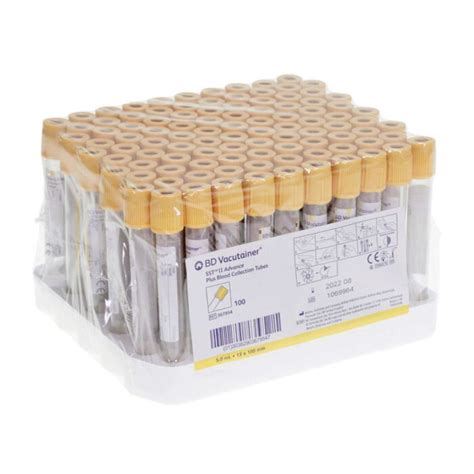 BD Vacutainer Yellow SST II Advance Tubes Box Of 100