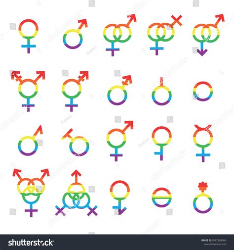 Vector Rainbow Gender Symbols Sexual Orientation Stock Vector Royalty