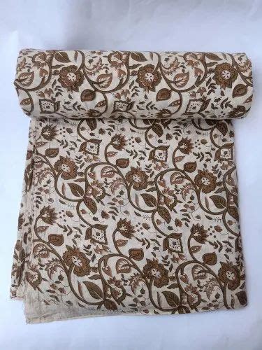 dvk handicraft new arrival cotton hand block printed fabric for dress floral brown at rs 120