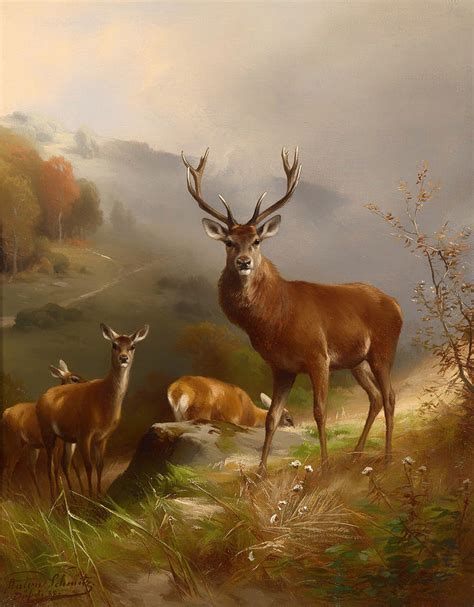 Red Deer Painting By Mountain Dreams