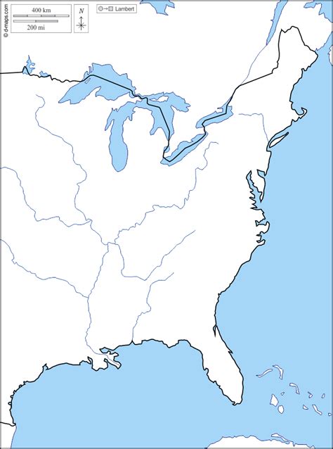 Blank Map Eastern United States