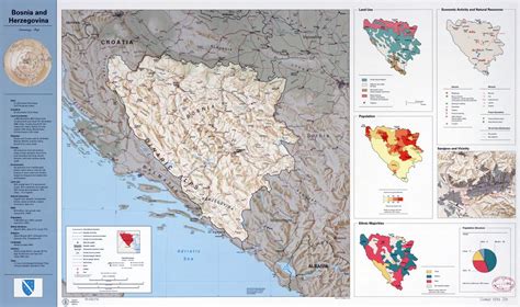 Large Scale Country Profile Map Of Bosnia And Herzegovina 1993