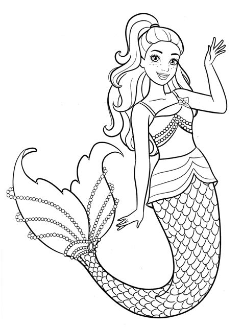 Barbie doll dancing ballet coloring page to color, print and download for free along with bunch of favorite barbie doll coloring page for kids. Beautiful mermaid Barbie coloring pages - YouLoveIt.com