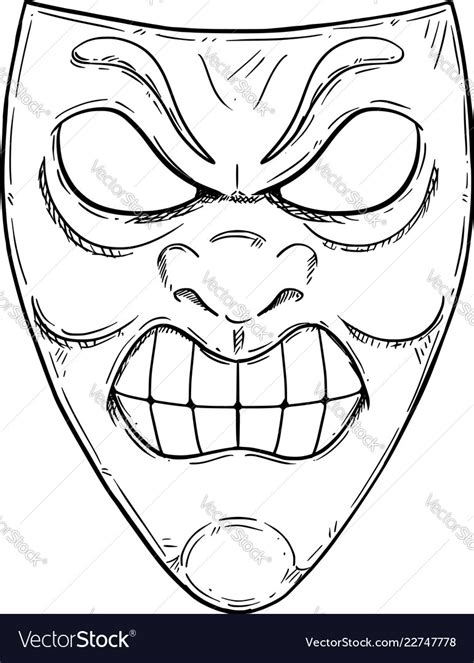 Learn how to draw red from angry birds! Artistic drawing of angry aggressive comedy mask Vector Image