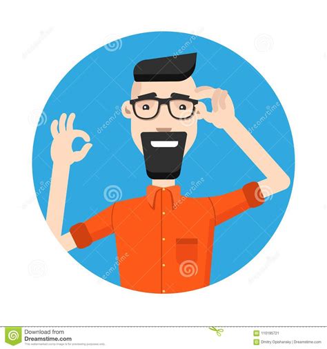 Cartoon Character With Glasses Stock Vector Illustration