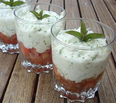 Recette de Verrine de chèvre frais courgette et tomates la recette