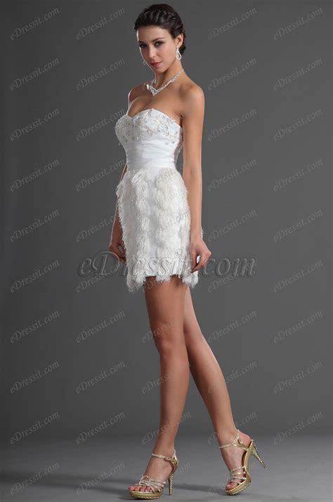 edressit lovely white strapless cocktail dress party dress 04126007