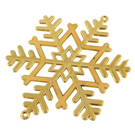 4 Inches Golden Gold Snowflake Ornaments Decor Christmas Tree