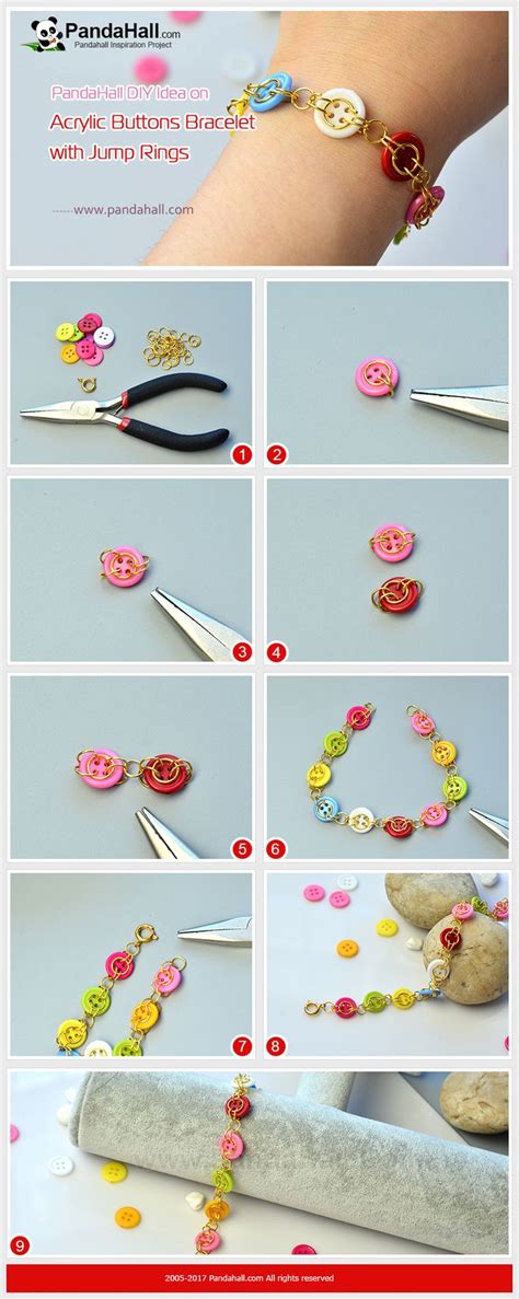 How To Diy Acrylic Buttons Bracelet With Jump Rings With Some Colorful