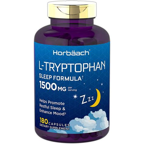 L Tryptophan Capsules 1500mg 180 Count Extra Strength Non Gmo
