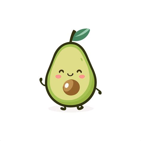 Avocado Fruit Cute Kawaii Design Vector Logo 22176206 Vector Art At