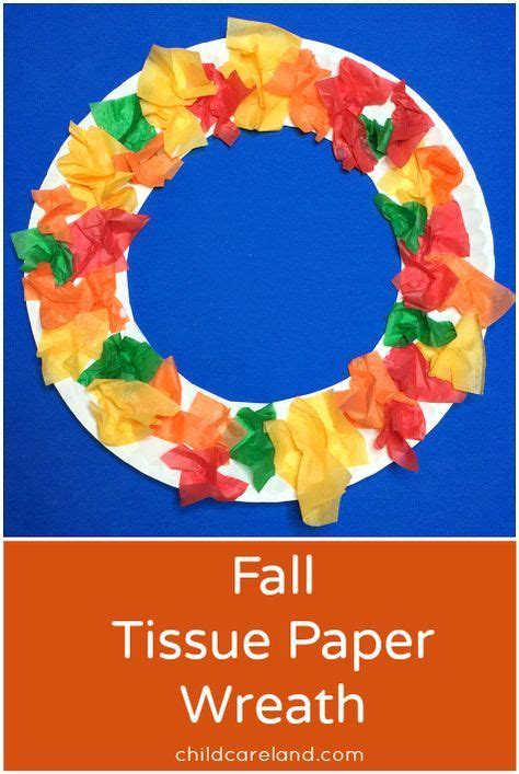 Fall Tissue Paper Wreath Easy To Make And Great For Fine Motor