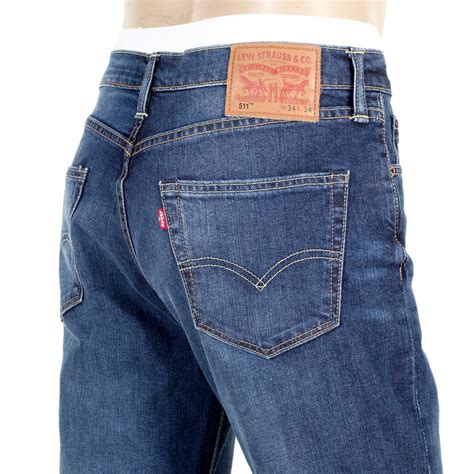 Levis 511 Slim Fit Faded Low Waist Jeans In Mid Blue