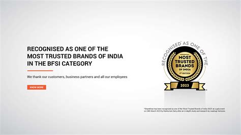 Recognised As One Of The Most Trusted Brands Of India In The Bfsi Category