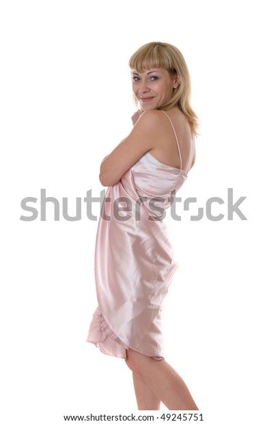 Portrait Beautiful Blonde Pink Dress Stock Photo Shutterstock