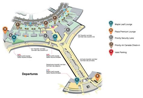 Toronto Pearson International Airport Departures Terminal Map Map Of