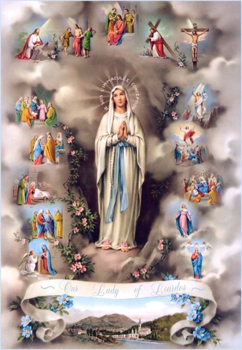 Our Lady Of Lourdes And The Mysteries Of The Rosary Misterios Del