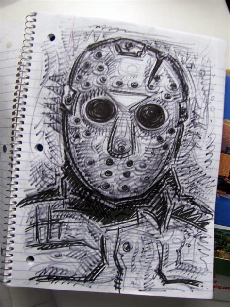 Friday The 13ths Jason Voorhees Original Drawing Etsy