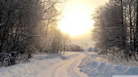 Download Snowy Country Road Winter Wallpaper 1920x1080