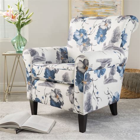 Noble House Everest Floral Print Fabric Club Chair