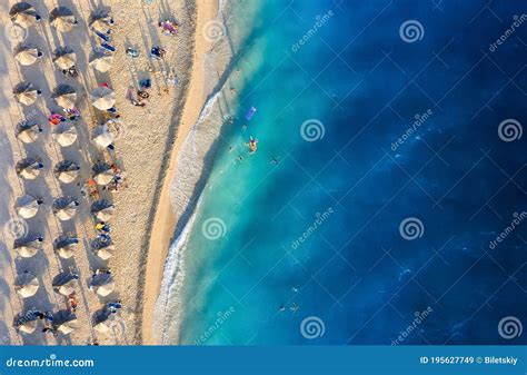 Mediterranean Sea Aerial View On The Beach And People Vacation And Adventure Beach And Blue