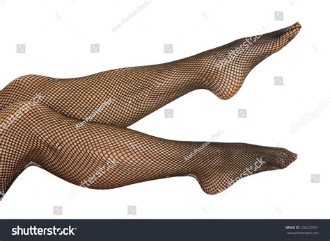 Close Womans Legs Black Fishnet Stockings Stock Photo Shutterstock