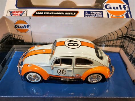 124 Diecast Motor Max 1966 Vw Volkswagen Beetle Gulf Livery Arts