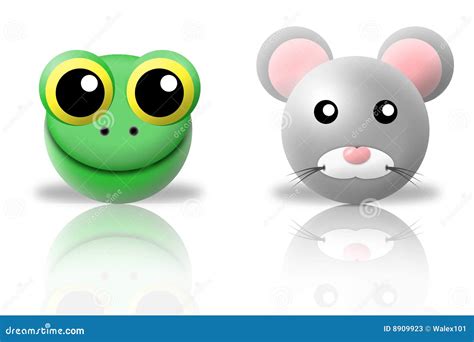 Frog And Mouse Animals Icons Stock Illustration Illustration Of Fauna