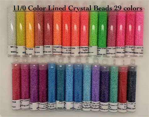 110 Color Lined Crystal Round Seed Beads 29 Colors14g Or 30g Etsy