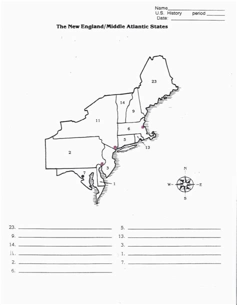 Blank New England States Map