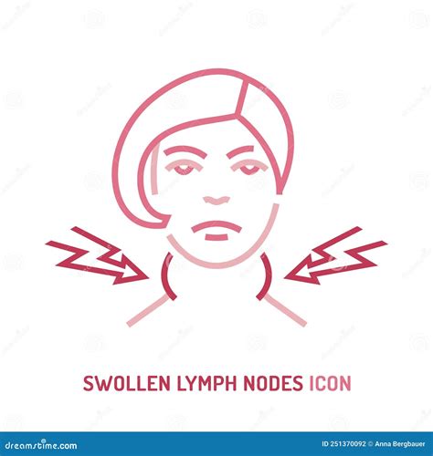 Swollen Lymph Nodes Icon Editable Vector Illustration Stock Vector
