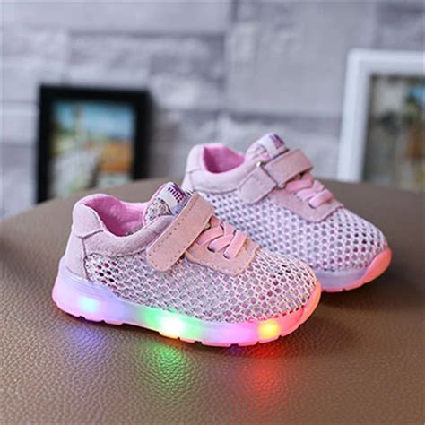 Girls Colorful Led Children Shoes Sneakers With Light Up Soles Summer