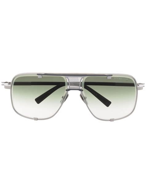 Dita Eyewear Mach Five Aviator Titanium Sunglasses In Black Silver