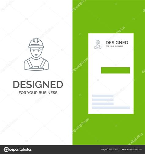 Worker Industry Avatar Engineer Supervisor Grey Logo Design Stock